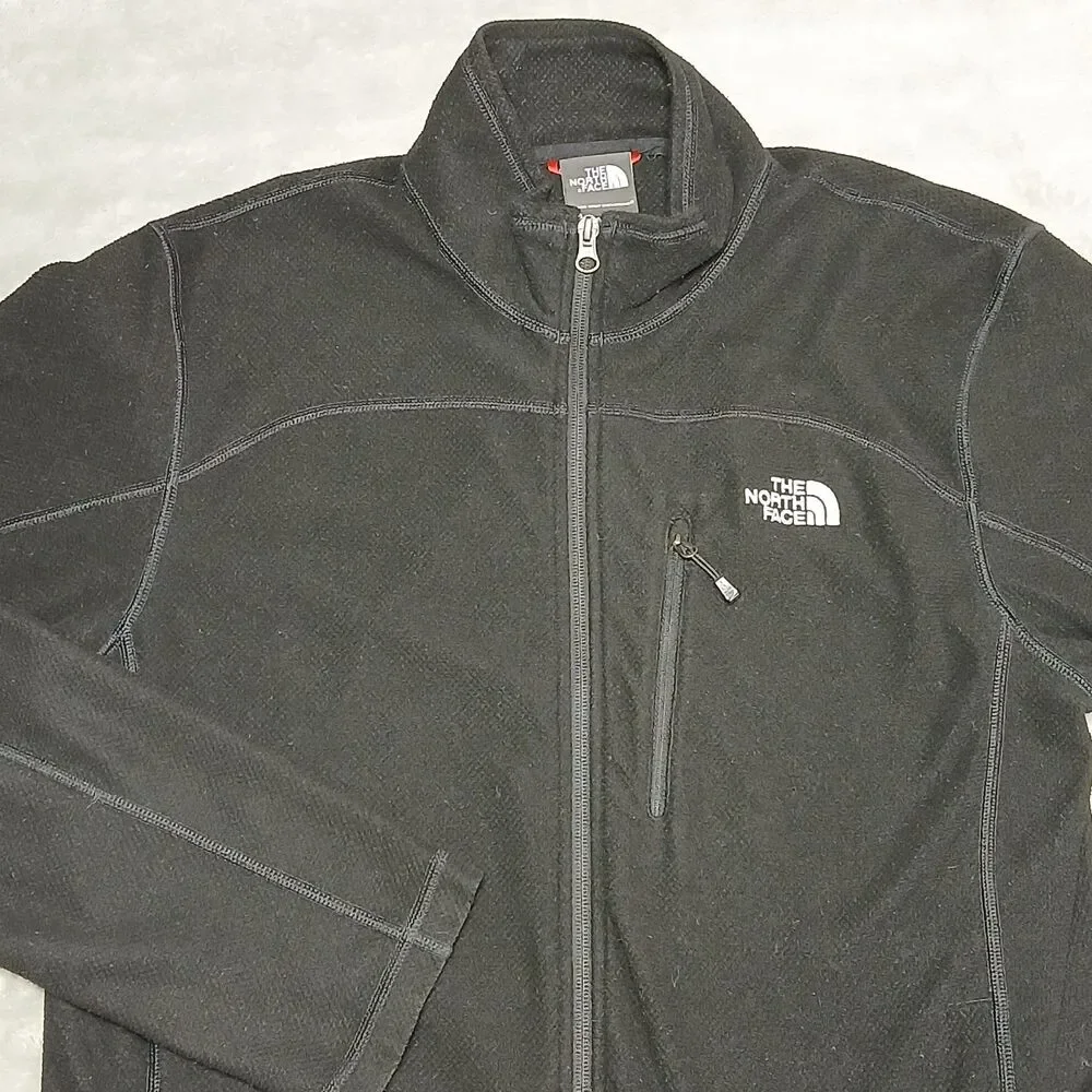 The North Face Cap-Rock Mens Medium M Black Textured Fleece Jacket Gorpcore